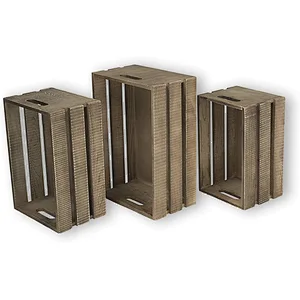 Wallniture Kitchen Storage Wine Rack Wooden Crate Basket Brown Country Storage  Apartment Decor Storage Shelves