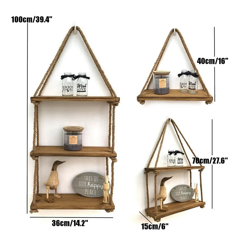2020 Rustic Ladder Planter Shelf- Rustic Wood and Rope Ladder Shelf, Bathroom Organizer, Entryway Shelf