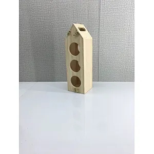 Natural wooden wine crate 6 bottle carrier wood wine box