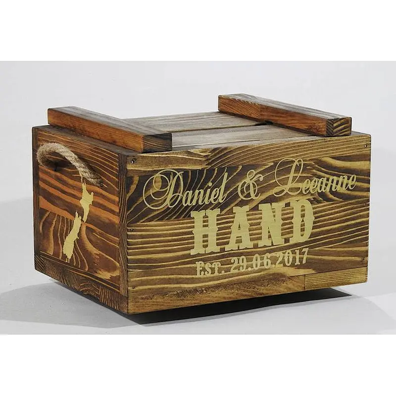 Rustic home decoration personalized customized cheaper wholesale  Retro wedding card mail box  and crates with cover plate2020