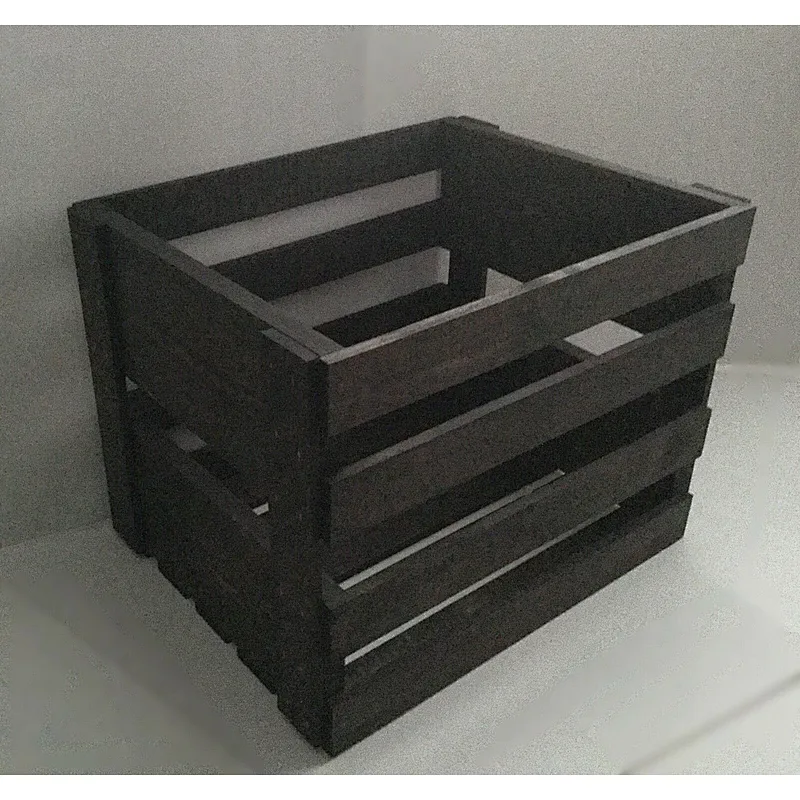 Vintage Stained Vinyl Record Storage Wood Crate