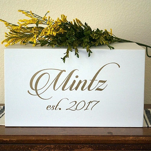 Luxury Wedding Card Boxes with  lock unfinished crafted wholesa  home decoration   letter shaped gift Wedding Card box with slot