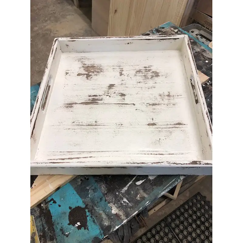 Wooden Serving Tray Ottoman Tray With Handles