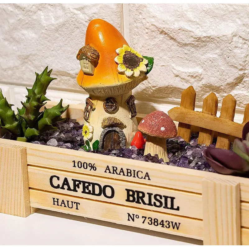 Wooden Succulent Plant Trough Box Flower Pot Container for Home Window Centerpiece Display