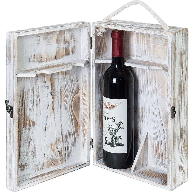 Wooden Wine Tote | Reclaimed Wine Carrier wooden crate box