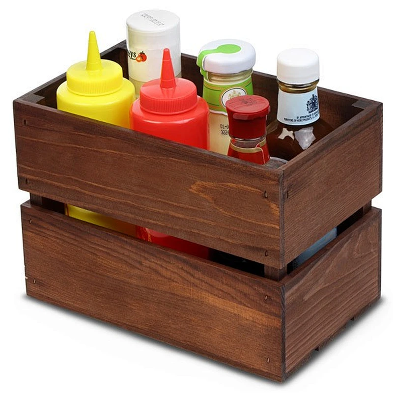 Mini Rustic Wooden Crate Table Tidy