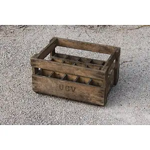 Wooden box- Wine Bottle tote- Bar Decor-Beer holder, Wooden Beer Tote, Pint Glass Display- industrial storage organizer decor