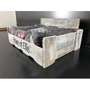 Rustic solid wooden pet bed dog bed for sleeping