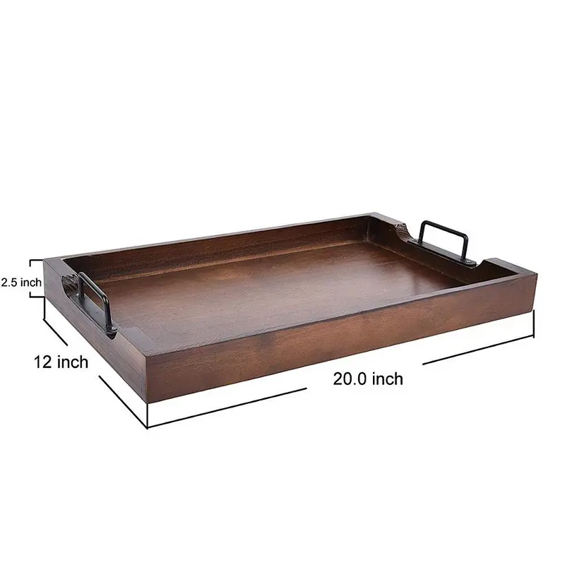 Wooden tray rustic tray Wooden Serving Trays Wooden Trays For Decoration Wood Dinner Plate Tray Bread