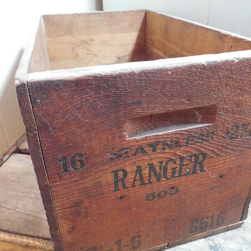 Rustic personalized customized wholesale big practical cheaper decoration  Vintage sturdy Wood Winchester Ammo Boxes  crates