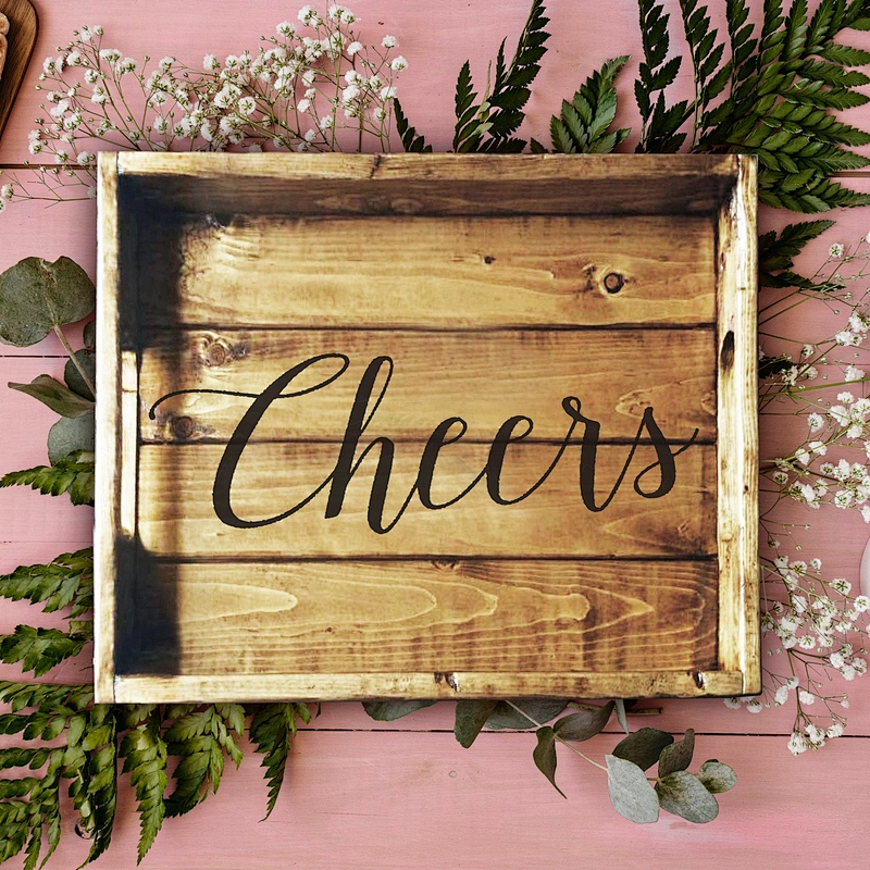 Rustic Serving Tray Rustic Pallet Art Kitchen-Handmade Serving Tray Christmas Gift