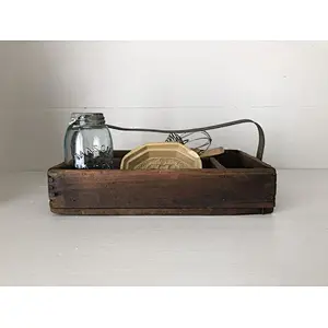 Rustic wholesale cheaper unfinished delicate decoration  Antique Wood Box - Divided Organizing Crate with Handle