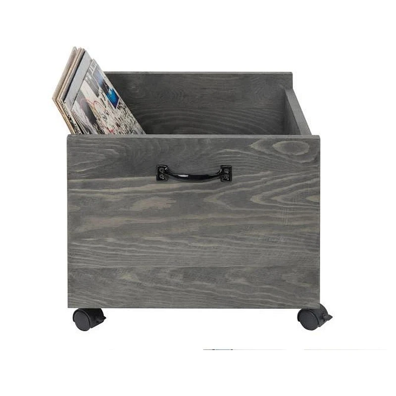 Vintage Rolling Vinyl Record Storage Crate Box, Storage Box