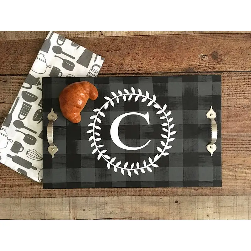 Personalized Serving Wood Tray,Hot Chocolate Bar,Christmas ,Wedding Gift,Breakfast