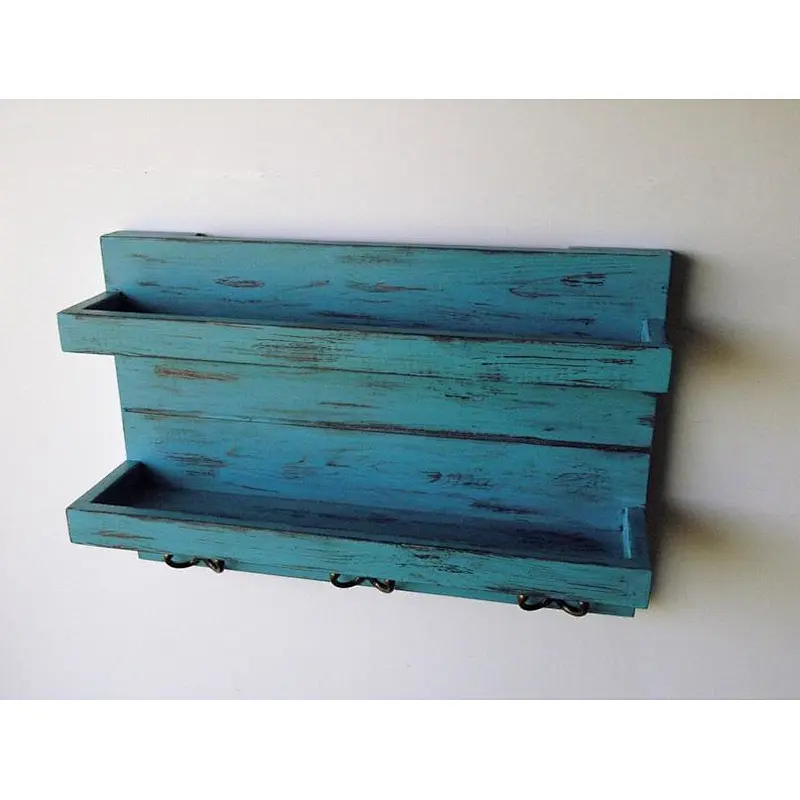 Rustic wood floating wall shelves book shelf wooden wall mounted key shelf wall