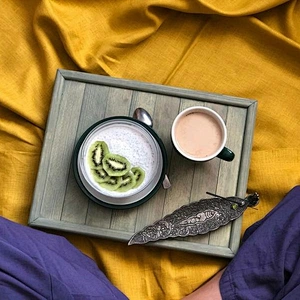Tray for breakfast in bed Gift Wooden tray plates wooden board wood serving tableware tea tray