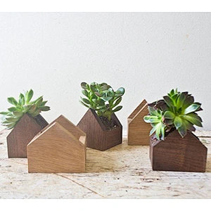 Tiny House Shaped Plant Box - Pot Succulent Planter Wooden Planters Centerpiece Handmade Weddings Home flower planter