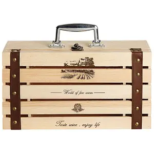 Wooden Wine Tote | Personalized  Bottles of Wine Box wooden wine carrier