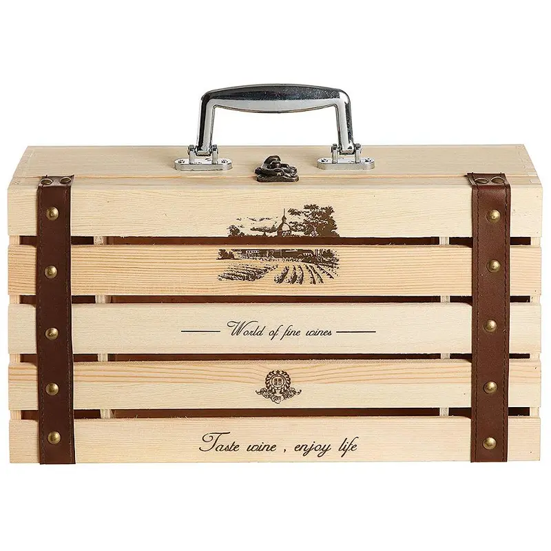 Wooden Wine Tote | Personalized  Bottles of Wine Box wooden wine carrier