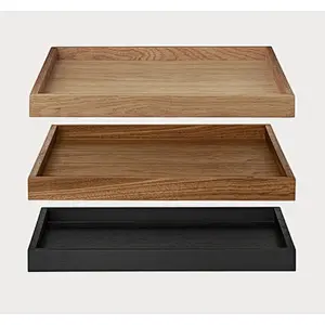 Wooden upholstered tray with handle