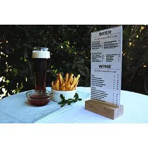 Coffee menu stand Wood Menu Card Wooden Hotel Signs Name Card
