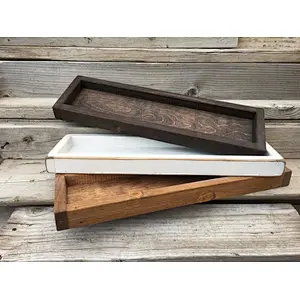 Rustic Wood Tray Wooden Decorative Coffee Table Bathroom Tray