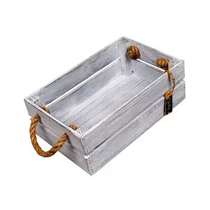 Gift box Shabby Chic White gray  wooden box