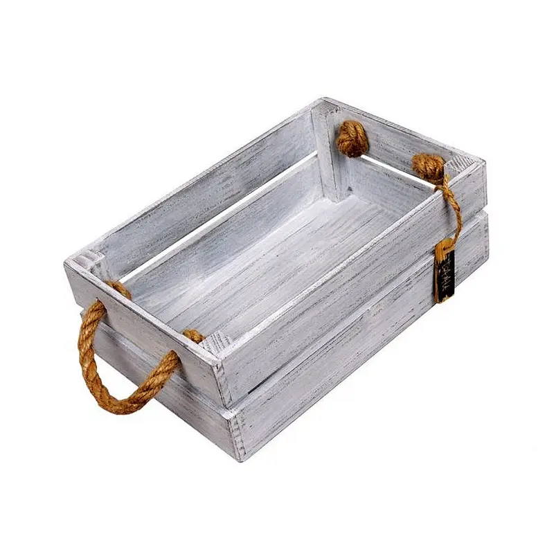 Gift box Shabby Chic White gray  wooden box