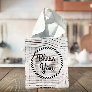 ountreeC Rustic Tissue Box Cover - Farmhouse Tissue Box Holder  with 