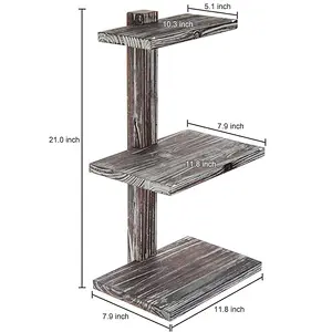 1-Inch 3-Tier Torched Wood Dessert & Pastry Stand