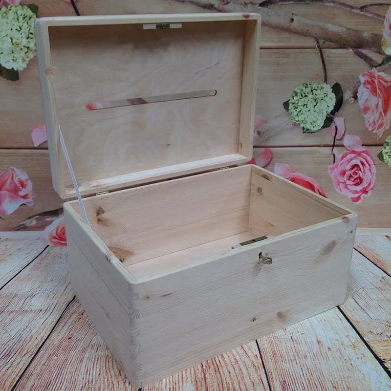 Rustic retro wooden mailbox storage box