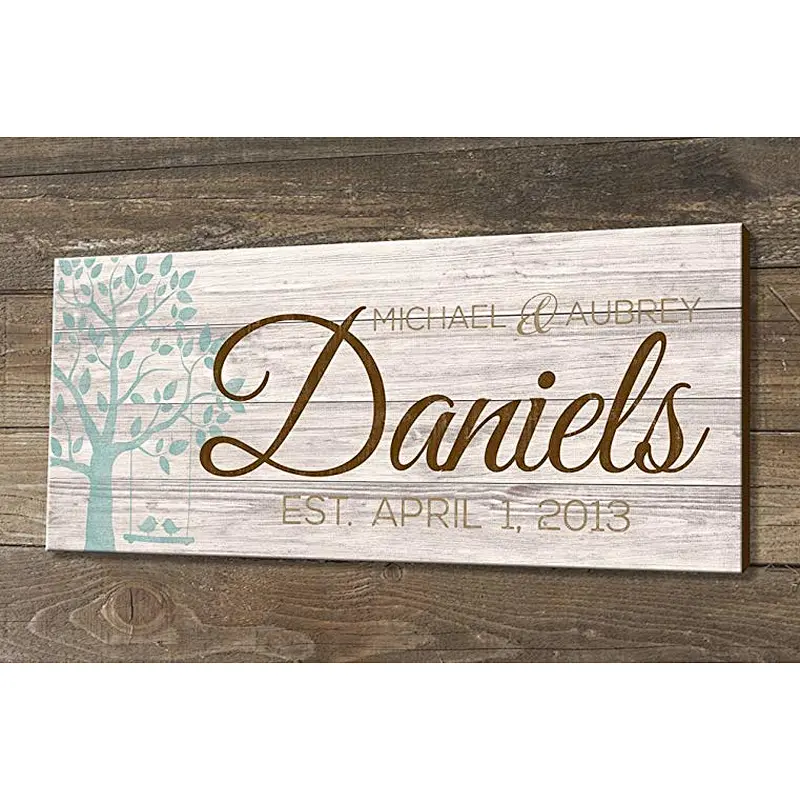 Wood Personalized Family Established Sign With Sayings