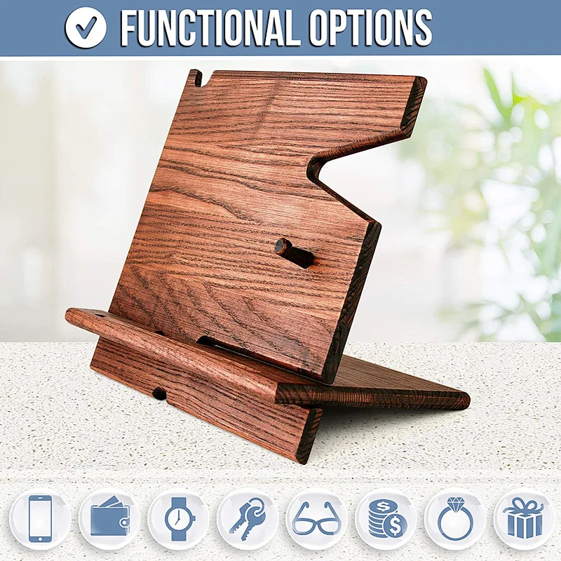 Wood organize phone holder glasses holder Wooden phone stand watch holderphone holder