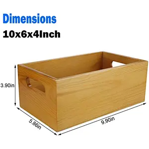 Pine storage box with handle opening box, toilet wood storage box, suitable for bathroom and kitchen
