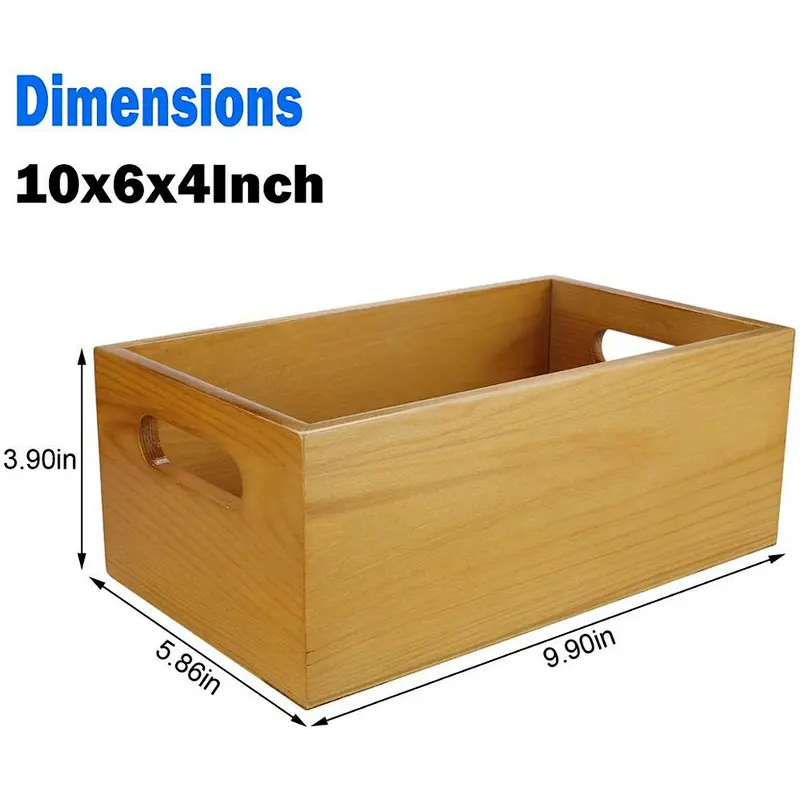 Pine storage box with handle opening box, toilet wood storage box, suitable for bathroom and kitchen