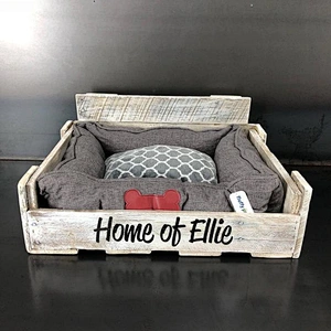 Pet house or bed/modern indoor dog house- Dog Kennel Furniture-Personalized Pallet Dog Bed in whitewash