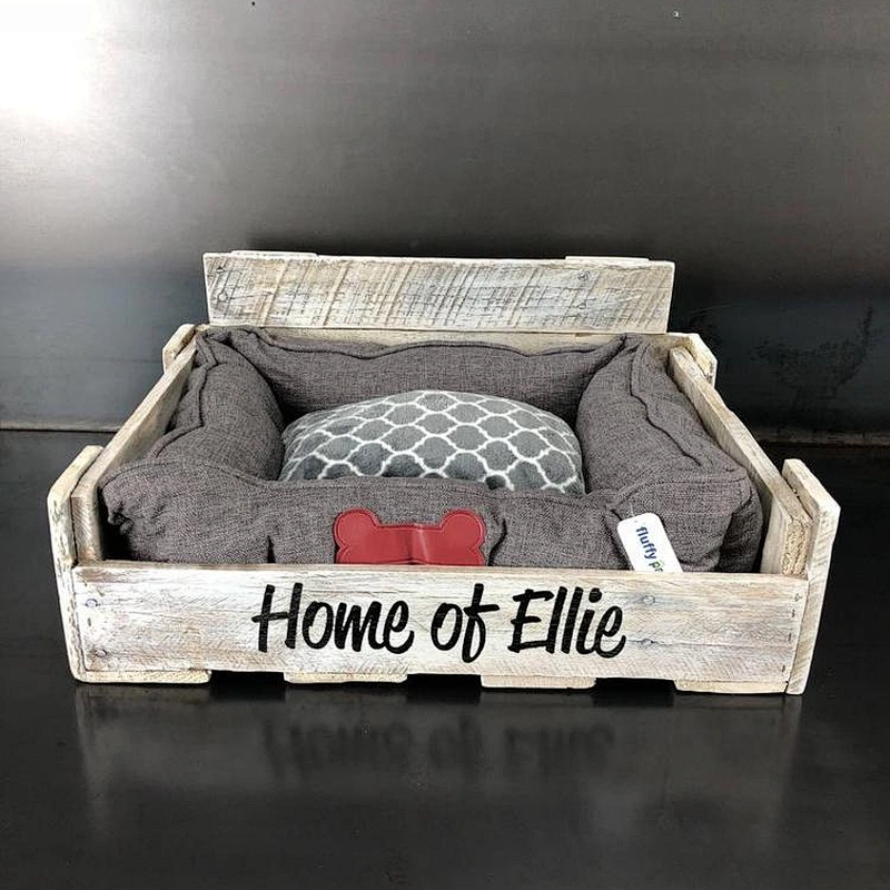 Pet house or bed/modern indoor dog house- Dog Kennel Furniture-Personalized Pallet Dog Bed in whitewash