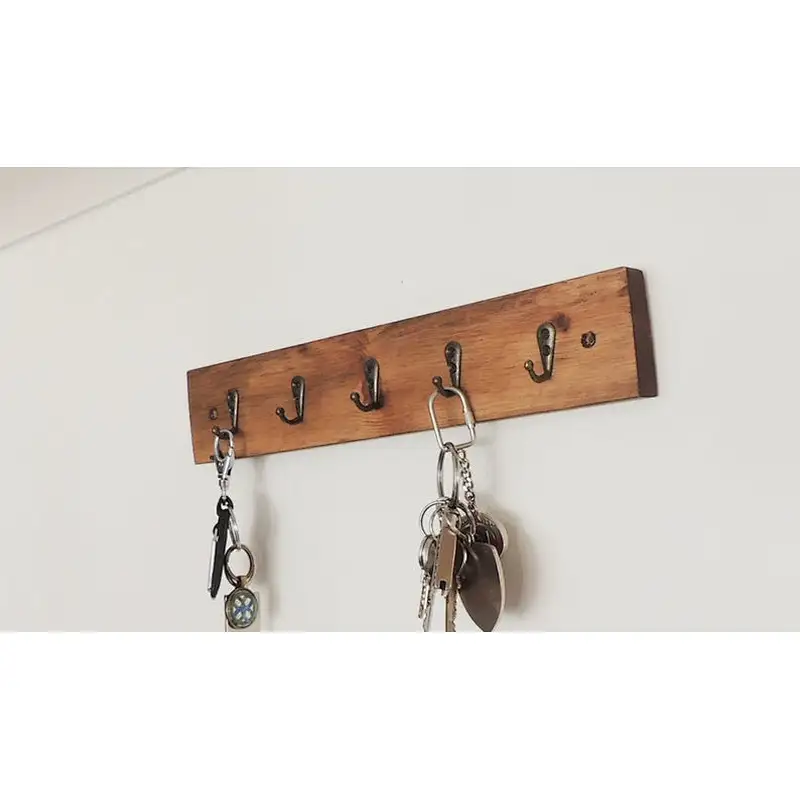 wooden key holder, entryway hanger, wooden wall hook