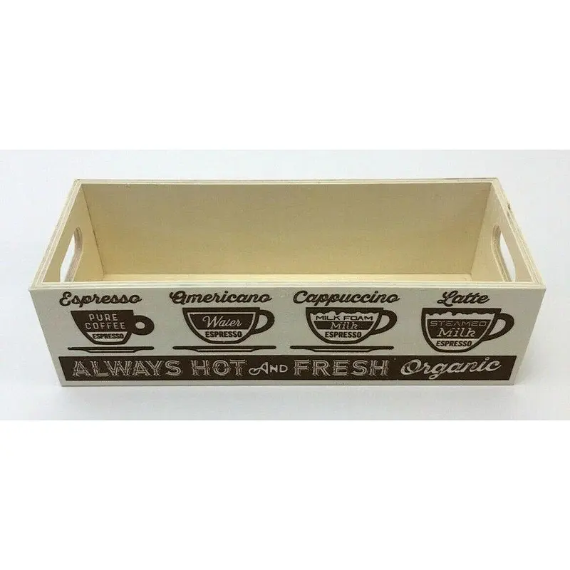 Vintage Coffee Storage Box Wood Crate Pod Storage Container Organizer Small Mini