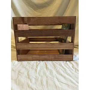 Vinyl Collapsible Record Storage Pine  Wood Fruit Crate