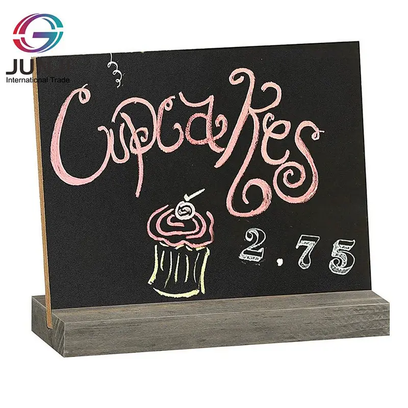 Rustic Chalk Board Sign with Wood Stand for Wedding Decorations Signs Labels