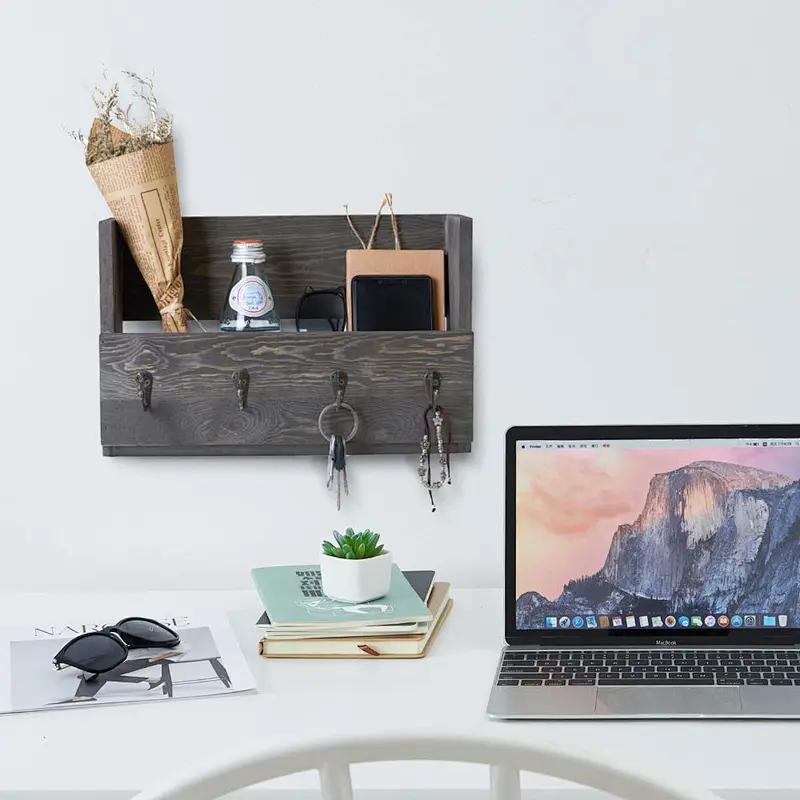 Rustic shelf mount wall bracket wood decorative corner wall mount shelf wooden wall mount shelf