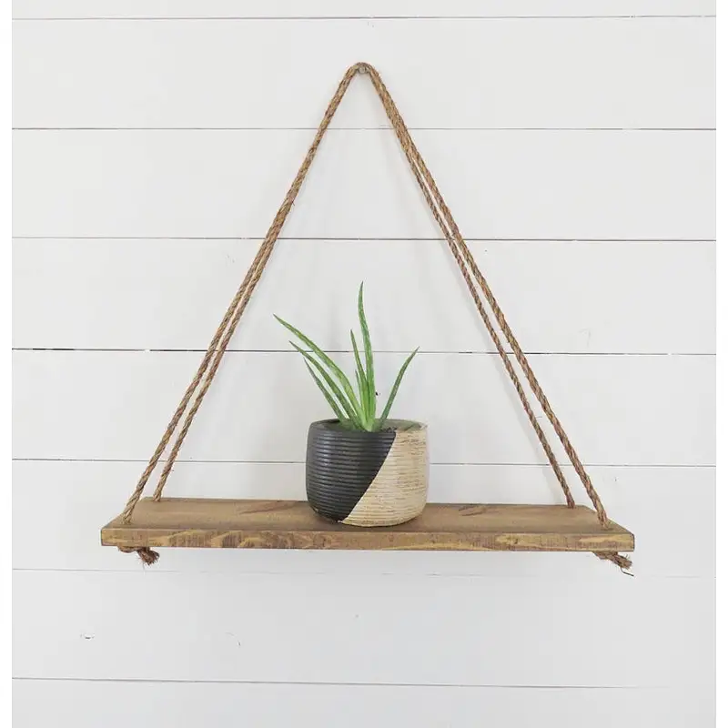 Rustic Ladder Planter Book Shelf- Rustic Wood and Rope Ladder Shelf For Bathroom Organizer For Entryway Shelf