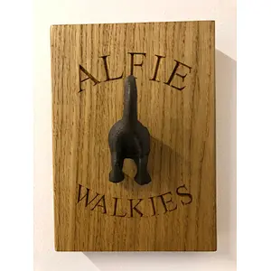 Personalised Dog lead hook wood sign walkies dog leash hook