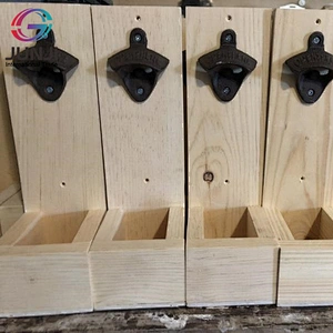 Wall Mounted Beer Bottle Opener  with Cap Catcher Rustic Bottle Opener