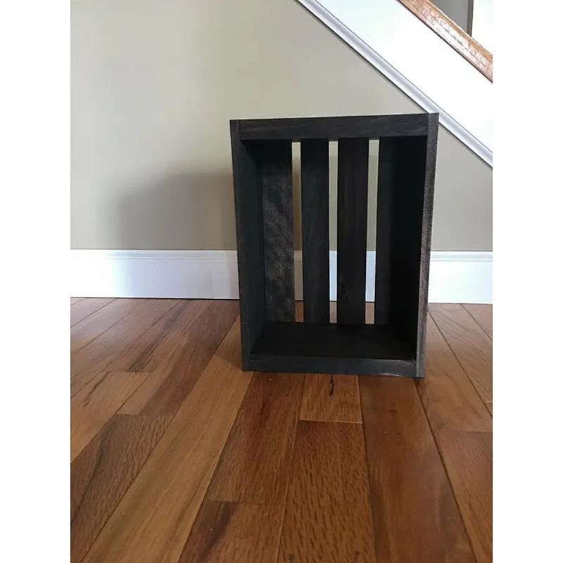 Small Vintage Distressed Pine Wood Crate For Sale