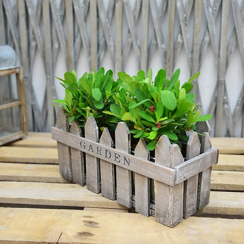 Wooden Flower Pot with Removable Metal Liner Deck Balcony Flower Planter Box