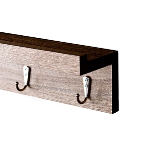 Wood Wall-Mount Shelf with Hook