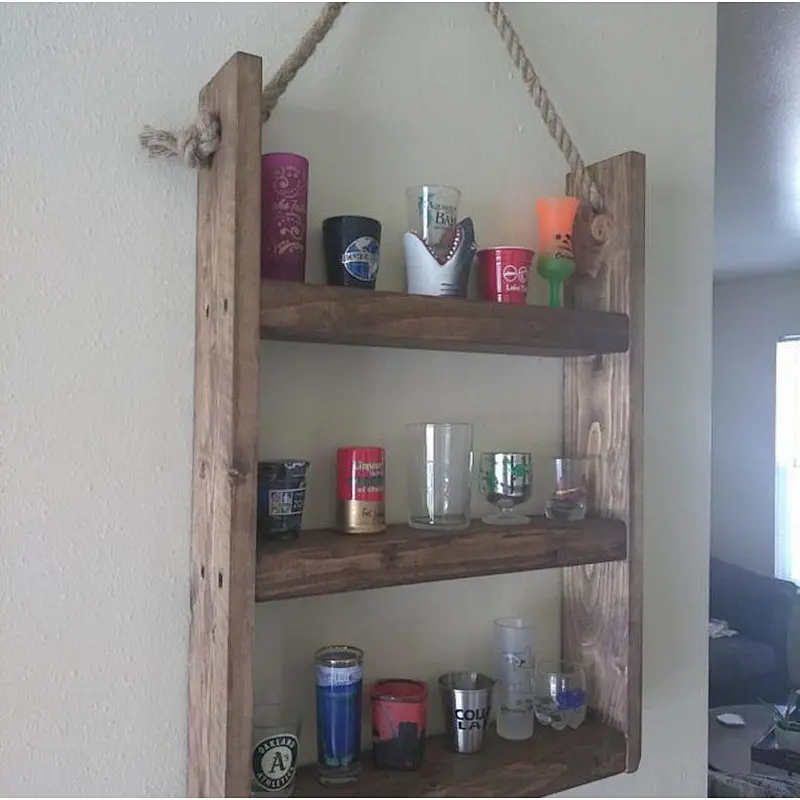 Hexagon wall shelf  wall mounted storage shelf  wooden wall mount shelf