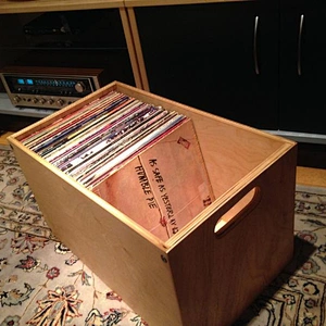 Vinyl LP Record Storage  wooden box